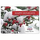 Holly Happiness Holiday Logo Cards