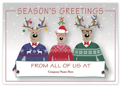 Happy Sweater Crew Holiday Logo Cards
