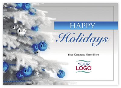 Shiny & Blue Christmas Logo Cards
