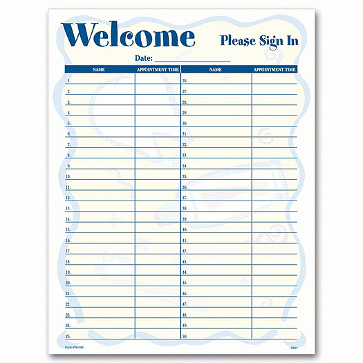Patient Sign-In Sheet, Smile Helpers Design - Office and Business Supplies Online - Ipayo.com