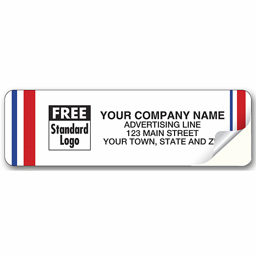 Weather-Resistant Labels, Vinyl, White with Red/Blue - Office and Business Supplies Online - Ipayo.com