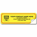 3 1/4  x 1 Weather-Resistant Labels, Laminated Vinyl, Yellow