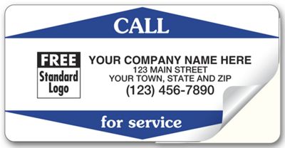 Call For Service Weather-Resistant Labels, Vinyl