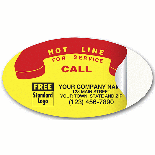 Hot Line For Service Call  Weather-Resistant Labels - Office and Business Supplies Online - Ipayo.com