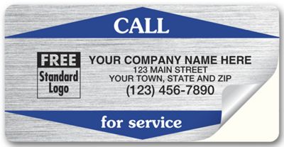 3 1/2  x 1 3/4 Call For Service Weather-Resistant Labels, Silver