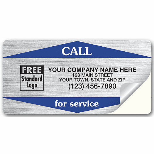 Call For Service Weather-Resistant Labels, Silver