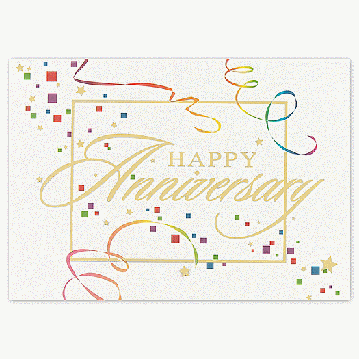 Streamers & Confetti Anniversary Cards