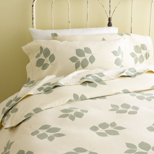 Organic Pressed Leaves Flannel Pillowcases