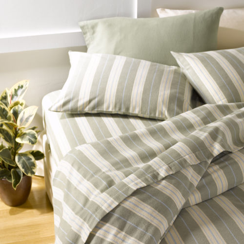 Organic Cotton Retro Stripe Flannel Duvet Cover