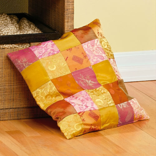 Patchwork Silk Pillow Cover