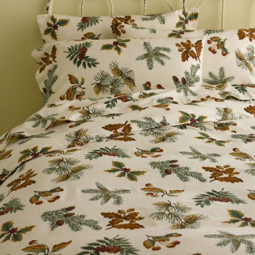 Vintage Pinecone Organic Flannel Duvet