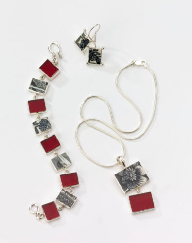 Red Reclaimed Pottery Necklace