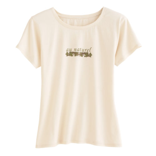 Short Sleeve Printed Tee Au Natural