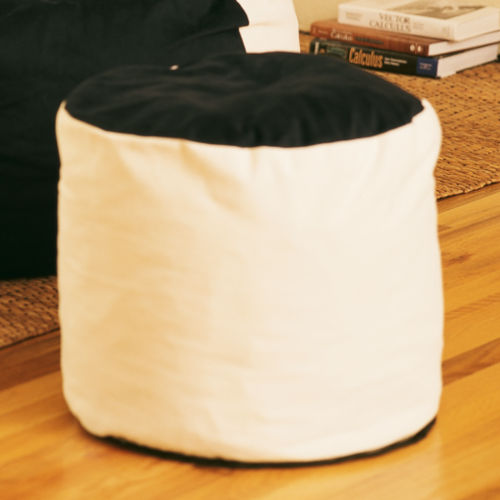 Eco-Bean Ottoman with Black/Natural Cover