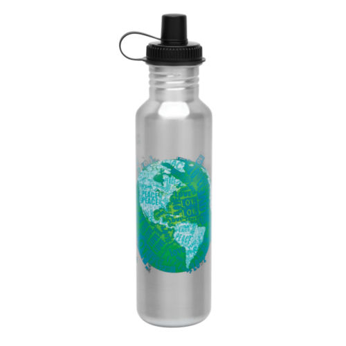 Gaiam World of Love Stainless Steel Water Bottle