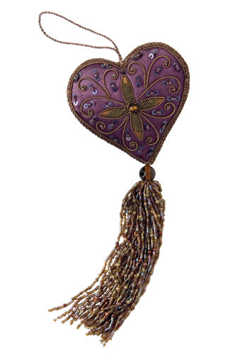 Purple Jeweled Heart Ornament