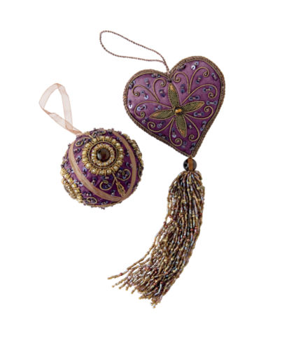Gaiam :  india gaiam purple jeweled ornaments jeweled ornament
