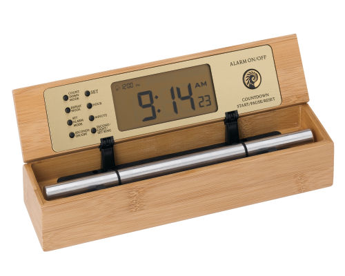 Digital Zen Alarm Clock Bamboo B Tone
