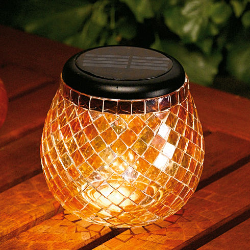 Solar Glass Mosaic Table Light