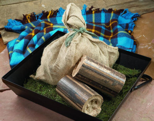 "All Wood Firelog Set, Kit of 4 with Starter Bag"