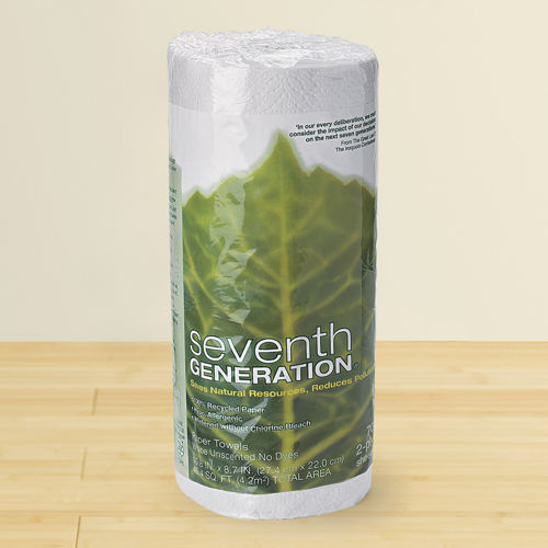 Recycled White Paper Towels - 12 rolls (112 2-ply Sheets) lower energy use recycled materials low post-consumer waste renewable sustainable resources