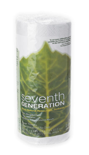 Seventh Generation Recycled White Paper Towels - Case of 30 Rolls<br />(112 2-ply Sheets)