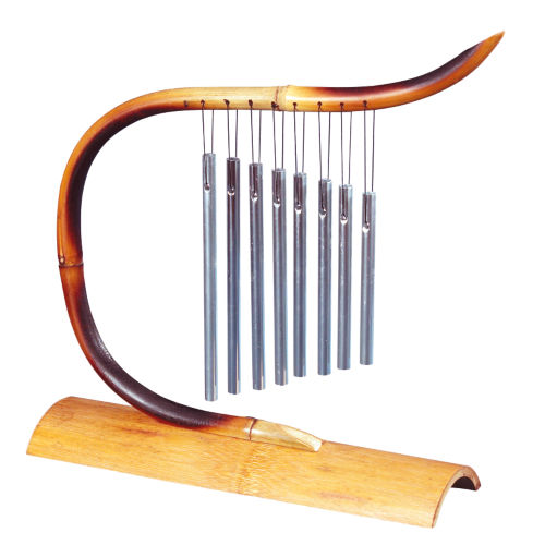 Invite the healing chi of sound into any space with elegant tabletop chimes. Bamboo stand is crafted in simple yet classic style, and supports eight tubular metal chimes that resonate peacefully when  :  home wind chime wind chimes chimes