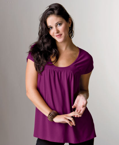Gathered Scoop Neck Top