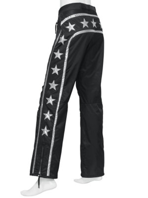 starred warm-up ski pant black