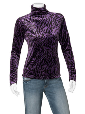 zebra velvet t-neck