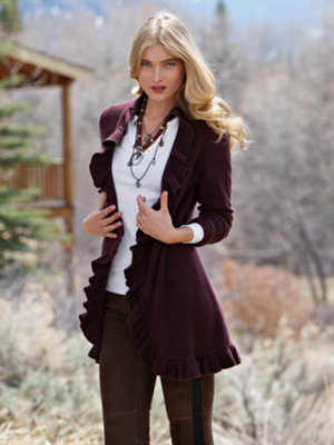 genii ruffle cardigan
