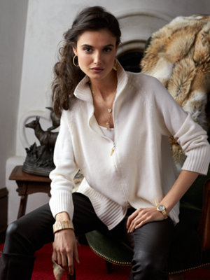 jenna zip cashmere cardigan