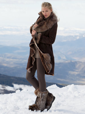 alexia frosted brown coat