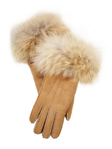 shearling glove camel