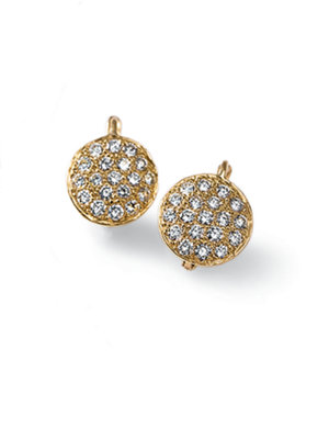 gold diamond disc earrings