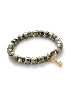 cube pyrite key bracelet