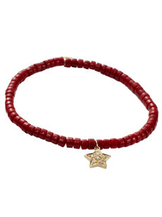 mini red coral star bracelet