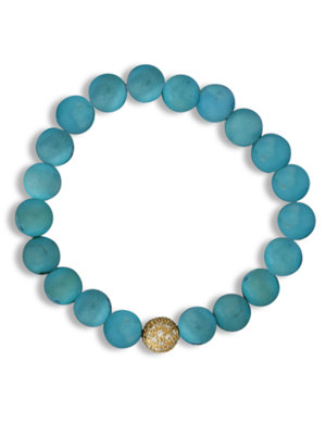 turquoise pave ball bracelet