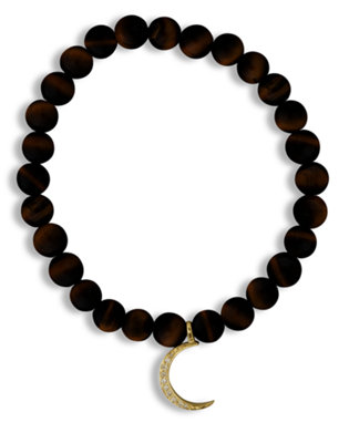 wood pave moon bracelet