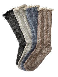 crochet heather lace sock