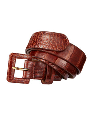 alligator belt cognac