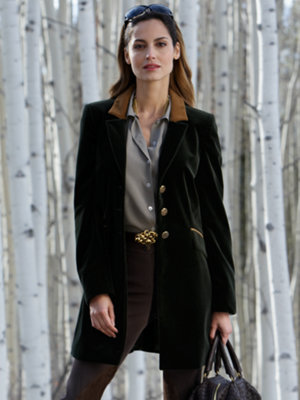 pamela velvet knee coat
