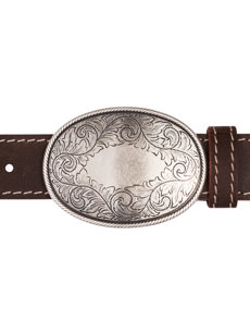 oval etched large belt