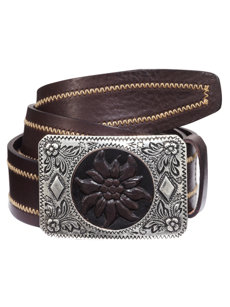 silver buckle edelweiss belt