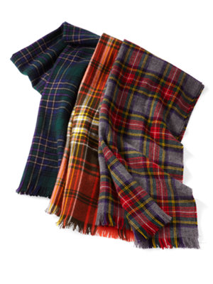 antique tartan scarf