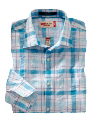 aqua plaid shirt