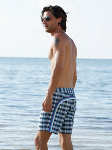 plaid swim trunks cornflower