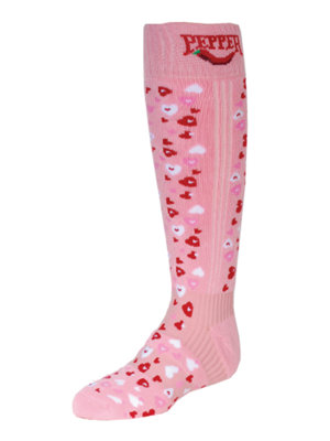 medium heart print sock