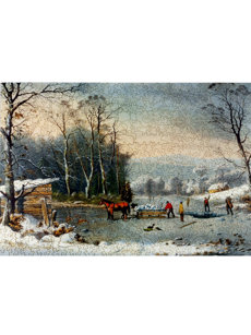 winter in the country: gathering ice puzzle