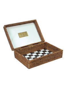 courtly check small wicker box